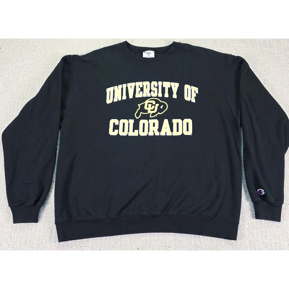 Colorado Buffaloes NCAA Vintage 90s  Champion Eco Black Sweatshirt Men's XL